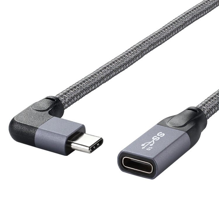 100W USB-C / Type-C Elbow Male to USB-C / Type-C Female Full-function Data Extension Cable, Cable Length:0.5m - free shipping - PMC TechLife - Order now!