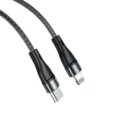 ADC-003 USB-C / Type-C to 8 Pin PD Fast Charging Weave Data Cable for iPhone, iPad, Length:1m(Black) - Normal Style Cable by PMC Jewellery | Online Shopping South Africa | PMC Jewellery