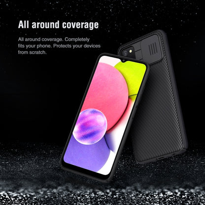 For Samsung Galaxy A03s / A037G NILLKIN Black Mirror Series PC Camshield Full Coverage Dust-proof Scratch Resistant Case(Black) - Galaxy Phone Cases by NILLKIN | Online Shopping South Africa | PMC Jewellery