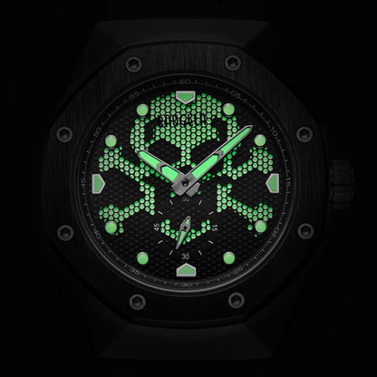 BAOGELA 1901 Honeycomb Hollow Luminous Dial Silicone Strap Quartz Watch For Men(Black Silver) - Silicone Strap Watches by BAOGELA | Online Shopping South Africa | PMC Jewellery | Buy Now Pay Later Mobicred