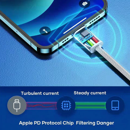 12W PD USB-C / Type-C to 8 Pin Data Cable, Cable Length: 1m(Blue) - 2 in 1 Cable by PMC Jewellery | Online Shopping South Africa | PMC Jewellery