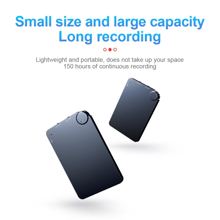 K2 Portable Ultra-thin Card Voice Recorder, Capacity:16GB(Black) -  by PMC TechLife | Online Shopping South Africa | PMC TechLife