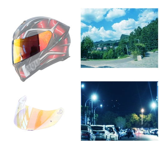 Motorcycle Helmet Visor Anti-UV Wind Shield Lens For AGV K1 / K3SV / K5(Aurora Red) - Helmets by PMC Jewellery | Online Shopping South Africa | PMC Jewellery