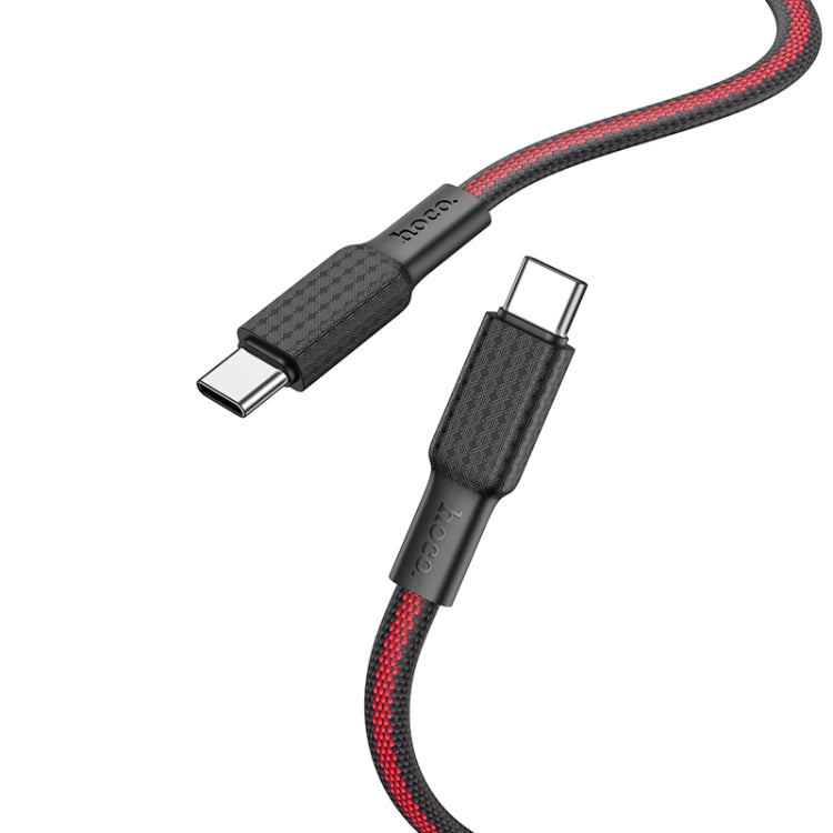 hoco X69 60W Type-C / USB-C to Type-C / USB-C Jaeger Charging Data Cable, Length: 1m(Black Red) - USB-C & Type-C Cable by hoco | Online Shopping South Africa | PMC Jewellery