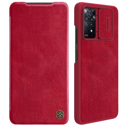 For Xiaomi Redmi Note 11 Pro Global / 11 Pro 5G Global / 11 Pro+ 5G India / 11E Pro 5G NILLKIN QIN Series Pro Crazy Horse Texture Leather Case(Red) - Redmi Note 11 Pro Case by NILLKIN | Online Shopping South Africa | PMC Jewellery