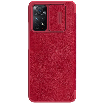 For Xiaomi Redmi Note 11 Pro Global / 11 Pro 5G Global / 11 Pro+ 5G India / 11E Pro 5G NILLKIN QIN Series Pro Crazy Horse Texture Leather Case(Red) - Redmi Note 11 Pro Case by NILLKIN | Online Shopping South Africa | PMC Jewellery