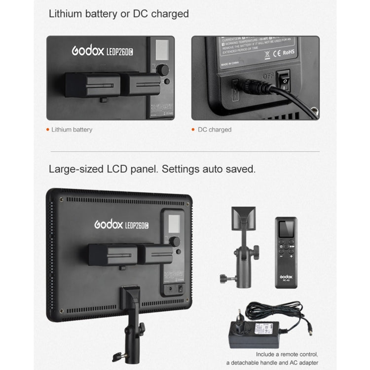 Godox LEDP260C LED Video Shoot Light -  by Godox | Online Shopping South Africa | PMC Jewellery