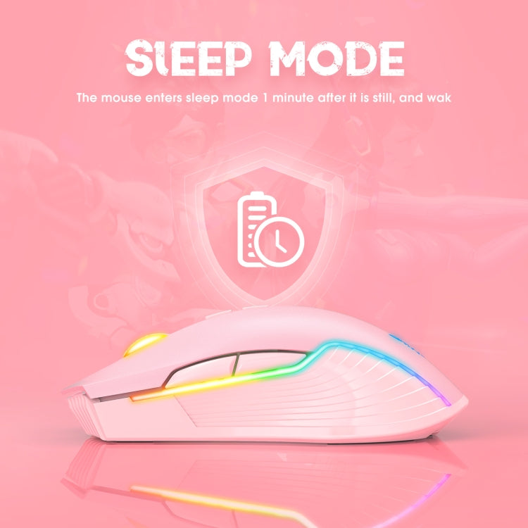 ONIKUMA CW905 2.4G RGB Lighting Wireless Mouse(Pink) - Wireless Mice by ONIKUMA | Online Shopping South Africa | PMC Jewellery | Buy Now Pay Later Mobicred