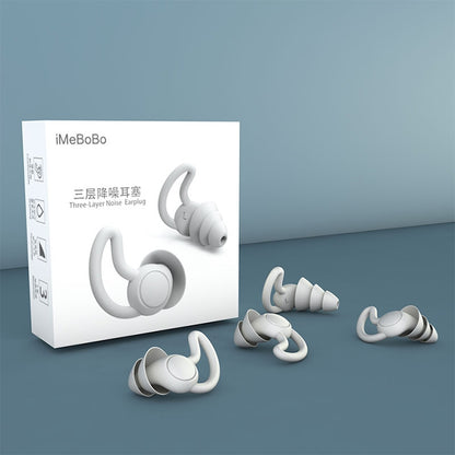 iMeBoBo A1 Shark Fin Version Nano Silicone Sleeping Noise Reduction Earplugs, Style:Three Layer(Grey) - Anti-dust & Ear Caps by PMC Jewellery | Online Shopping South Africa | PMC Jewellery