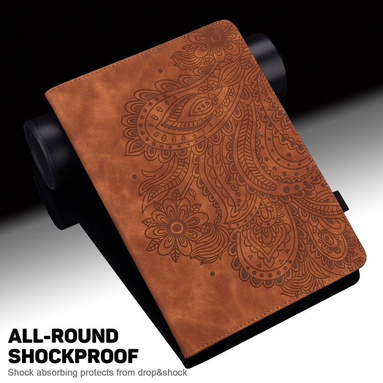 Peacock Embossed Pattern TPU + PU Leather Smart Tablet Case with Sleep / Wake-up For iPad 10.2 2019 / Pro 10.5 inch(Brown) - iPad Pro 10.5 inch Cases by PMC Jewellery | Online Shopping South Africa | PMC Jewellery | Buy Now Pay Later Mobicred