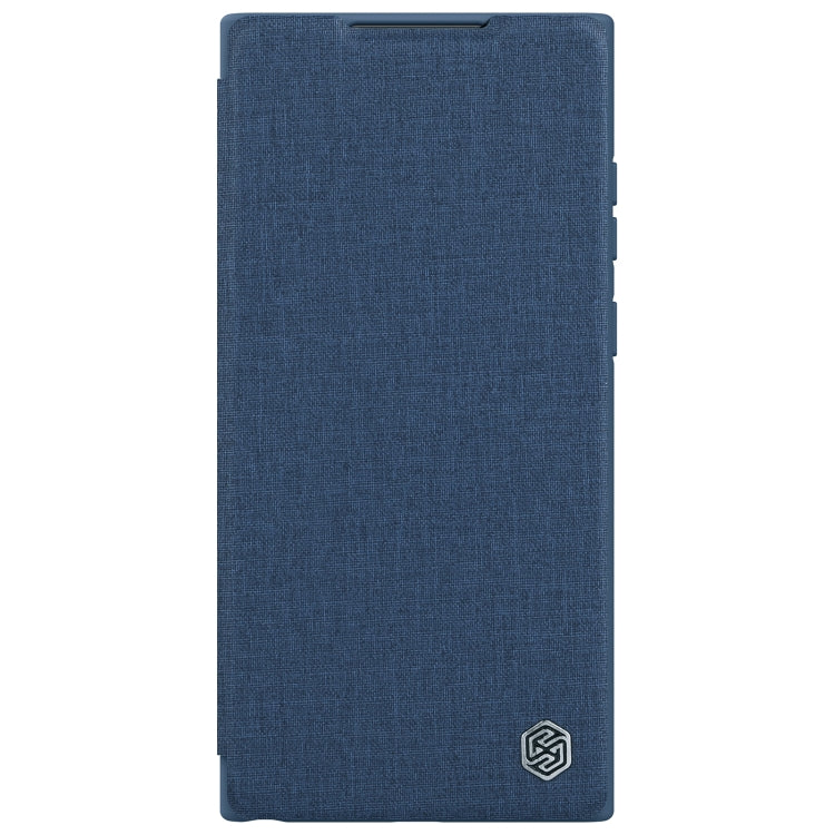 For Samsung Galaxy S22 Ultra 5G NILLKIN QIN Series Pro Sliding Camera Cover Design PC + TPU + PU Leather Phone Case(Cloth Texture Blue) - Galaxy S22 Ultra 5G Cases by NILLKIN | Online Shopping South Africa | PMC Jewellery