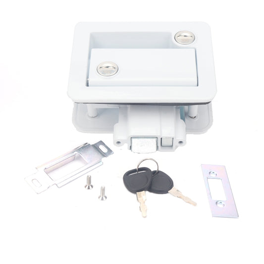 A5981-02 White RV Paddle Entry Door Lock Latch - Locks & Hasps by PMC Jewellery | Online Shopping South Africa | PMC Jewellery