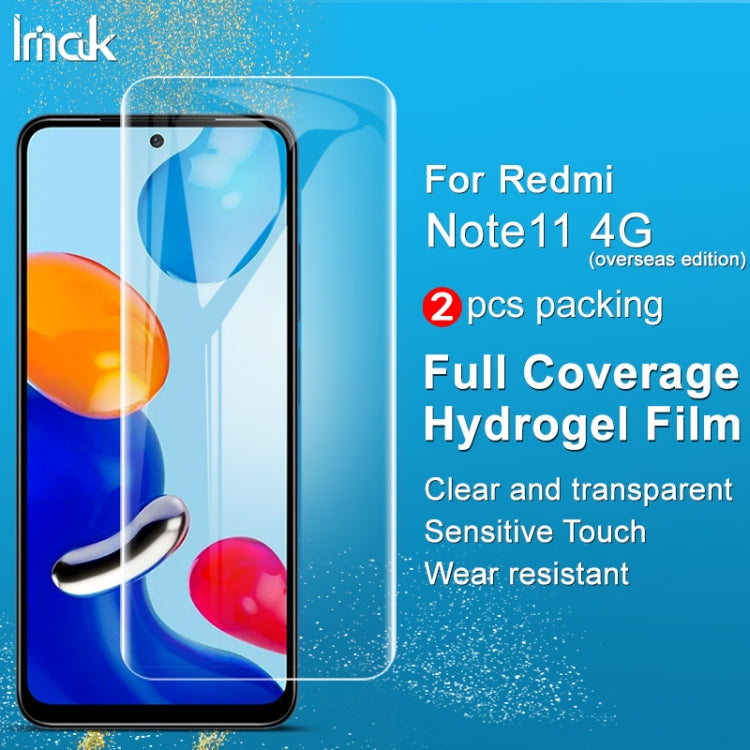 For Xiaomi Redmi Note 11 4G 2 PCS IMAK Curved Full Screen Hydrogel Film Front Protector -  by imak | Online Shopping South Africa | PMC TechLife | Buy Now Pay Later Mobicred