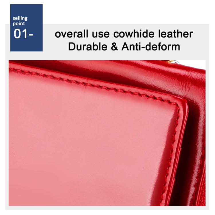 3506 RFID Anti-Degaussing Oil Wax Vintage Texture Genuine Leather Hand Held Wallet for Ladies(Rose Red) - Antimagnetic RFID Package by PMC Jewellery | Online Shopping South Africa | PMC Jewellery | Buy Now Pay Later Mobicred