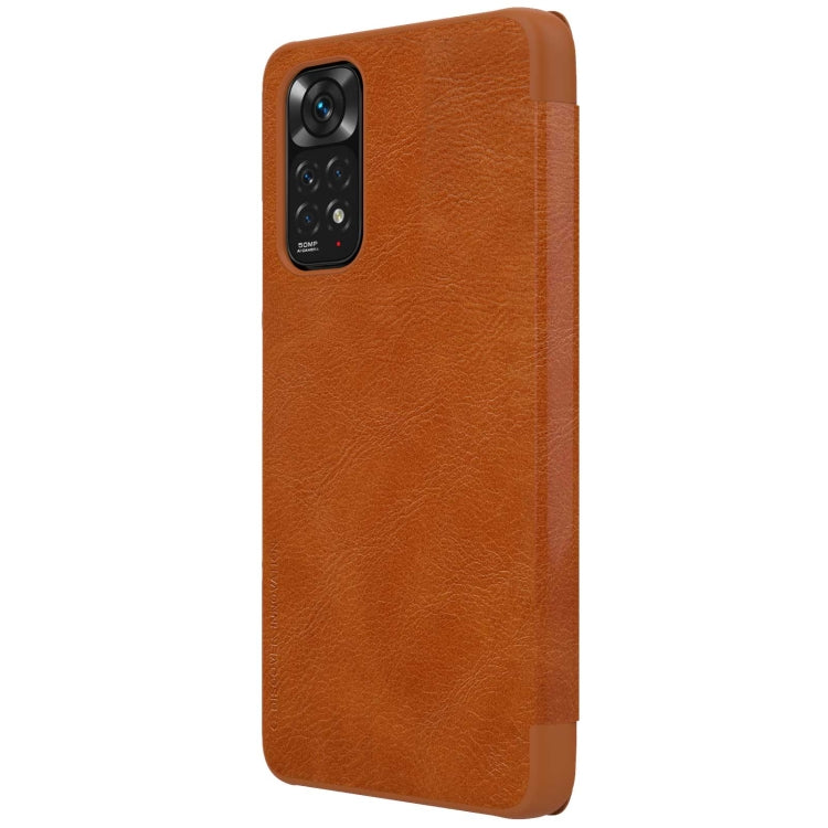 For Xiaomi Redmi Note 11 Global NILLKIN QIN Series Crazy Horse Texture Leather Case(Brown) - Xiaomi Cases by NILLKIN | Online Shopping South Africa | PMC Jewellery