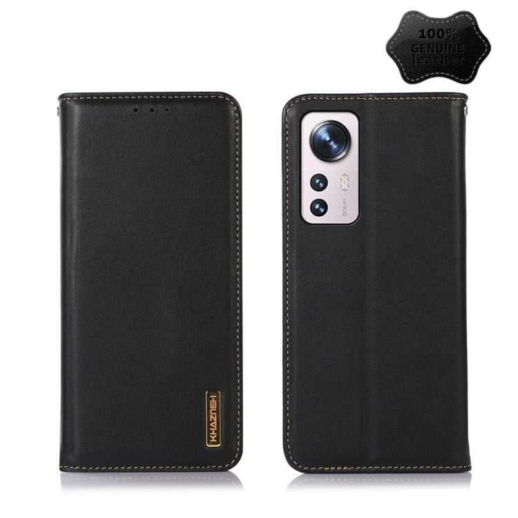For Xiaomi 12 Lite KHAZNEH Nappa Top Layer Cowhide Leather Phone Case(Black) - Xiaomi Cases by PMC TechLife | Online Shopping South Africa | PMC TechLife