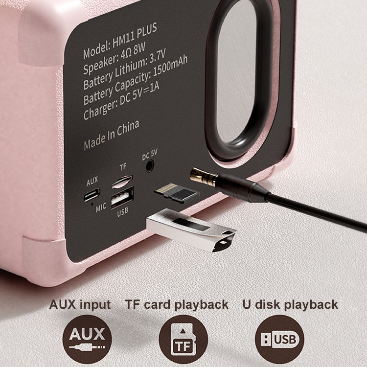 HM11 PLUS Portable HIFI Mini Retro Wireless Bluetooth Speaker(Black) - Mini Speaker by PMC TechLife | Online Shopping South Africa | PMC TechLife | Buy Now Pay Later Mobicred