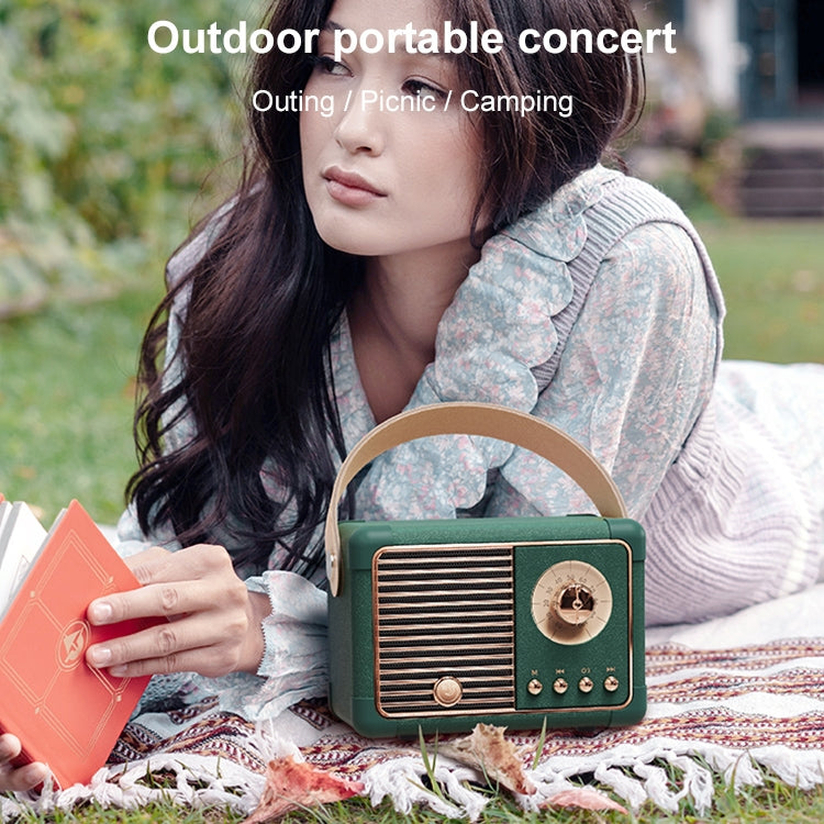 HM11 PLUS Portable HIFI Mini Retro Wireless Bluetooth Speaker(Light Yellow) - Mini Speaker by PMC TechLife | Online Shopping South Africa | PMC TechLife