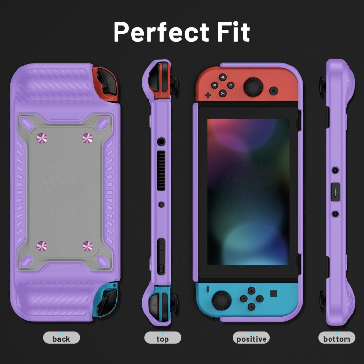 Game Handle Gamepad TPU+PC Protective Case for Switch OLED(Lilac) - Cases by PMC Jewellery | Online Shopping South Africa | PMC Jewellery