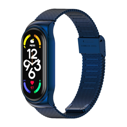 For Xiaomi Mi Band 7 / 7 NFC MIJOBS CS Milan Buckle Metal Watch Band(Blue) - Watch Bands by MIJOBS | Online Shopping South Africa | PMC Jewellery | Buy Now Pay Later Mobicred