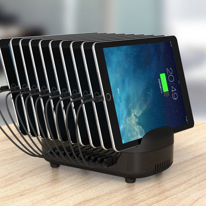 ORICO DUK-10P-DX 120W 5V 2.4A 10 Ports USB Charging Station, US Plug(Black) - Multifunction Charger by ORICO | Online Shopping South Africa | PMC Jewellery