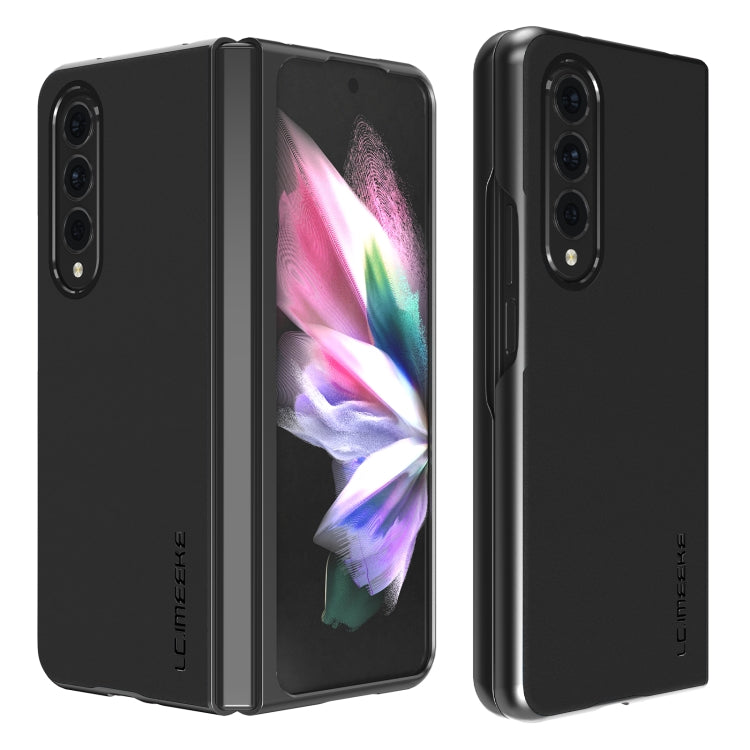 For Samsung Galaxy Z Fold4 5G LC.IMEEKE Shock-resistant Plain Leather All-inclusive Protective Case(Black) - Galaxy Z Fold4 5G Cases by LC.IMEEKE | Online Shopping South Africa | PMC TechLife | Buy Now Pay Later Mobicred