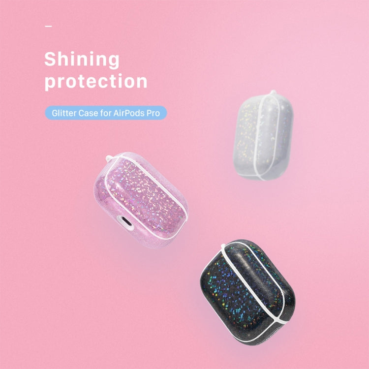 NIILLKIN Anti-fall PU + TPU Shining Protection Glitter Case for AirPods Pro(Pink) - For AirPods Pro by NILLKIN | Online Shopping South Africa | PMC Jewellery