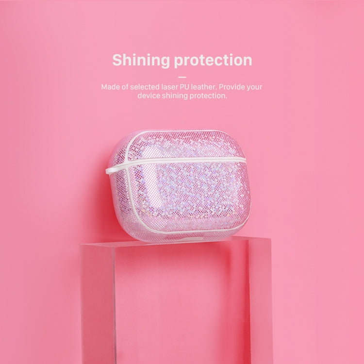 NIILLKIN Anti-fall PU + TPU Shining Protection Glitter Case for AirPods Pro(Pink) - For AirPods Pro by NILLKIN | Online Shopping South Africa | PMC Jewellery