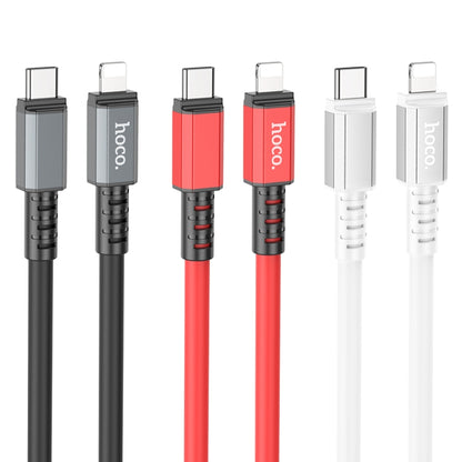 hoco X85 20W USB-C / Type-C to 8 Pin Strength PD Charging Data Cable，Length：1m(Black) - 2 in 1 Cable by hoco | Online Shopping South Africa | PMC Jewellery