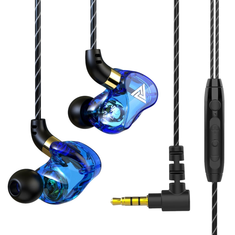 QKZ SK7 3.5mm Sports In-ear Copper Driver Wired HIFI Stereo Earphone with Mic(Dark Blue) - In Ear Wired Earphone by QKZ | Online Shopping South Africa | PMC Jewellery