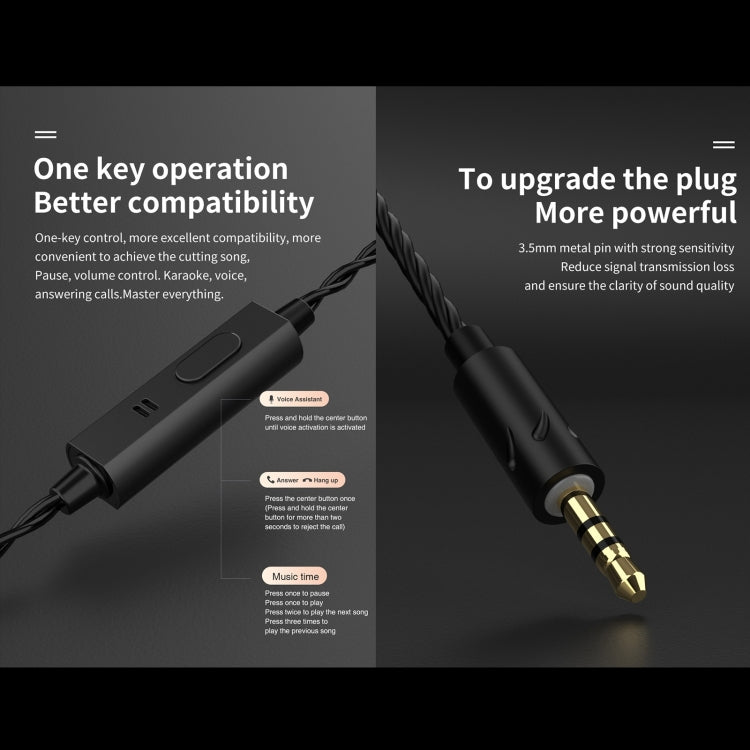 QKZ AK6 MAX In-ear Dynamic Subwoofer Wire-controlled Earphone, Version:Standard Version(Transparent Black) - In Ear Wired Earphone by QKZ | Online Shopping South Africa | PMC TechLife | Buy Now Pay Later Mobicred