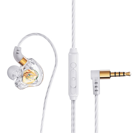 QKZ ZEN In-ear Subwoofer Wire-controlled Music Running Sports Earphone with Mic(White) - In Ear Wired Earphone by QKZ | Online Shopping South Africa | PMC Jewellery
