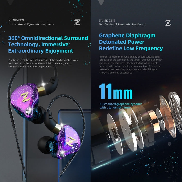 QKZ ZEN In-ear Subwoofer Wire-controlled Music Running Sports Earphone with Mic(Colorful) - In Ear Wired Earphone by QKZ | Online Shopping South Africa | PMC Jewellery