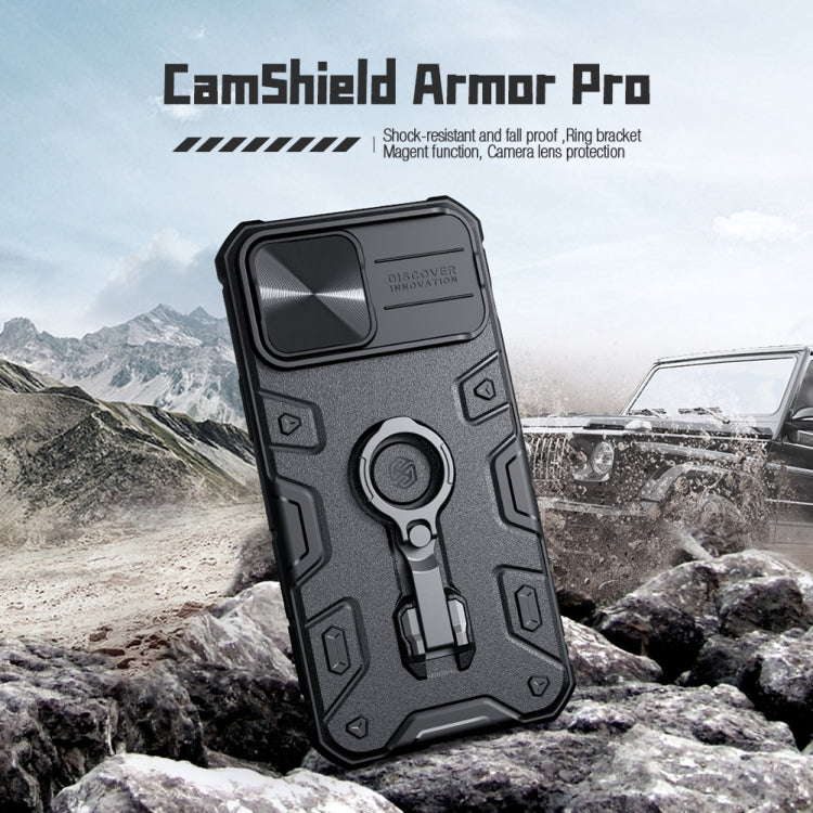 For iPhone 13 Pro Max NILLKIN CamShield Armor Pro Magnetic Phone Case (Green) - iPhone 13 Pro Max Cases by NILLKIN | Online Shopping South Africa | PMC Jewellery