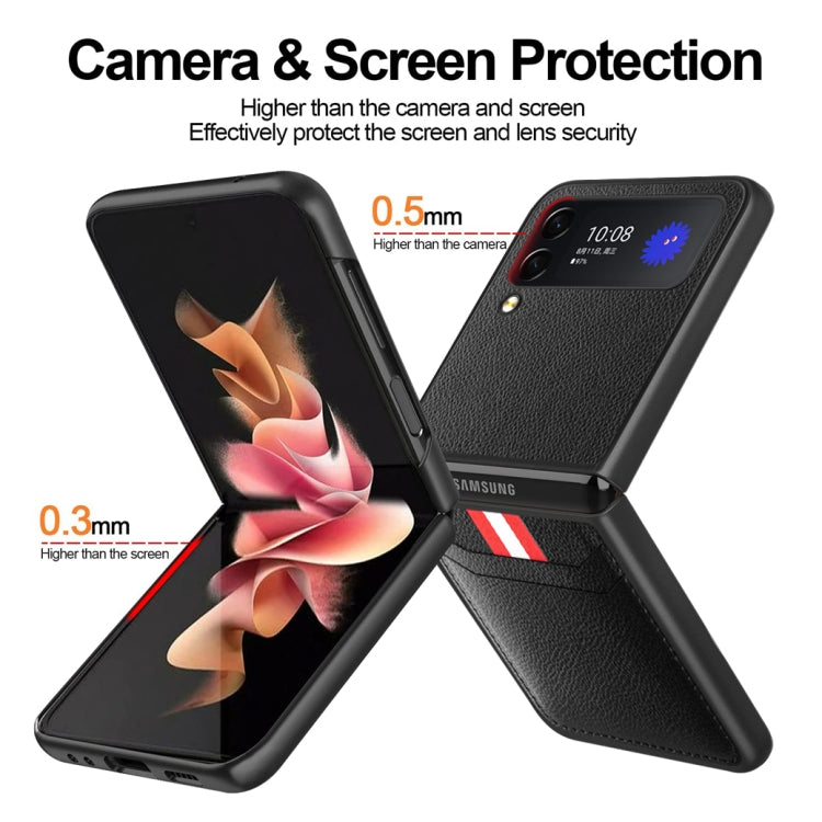 For Samsung Galaxy Z Flip4 5G GKK Litchi Texture Card Slot Phone Case(Black) - Galaxy Z Flip4 5G Cases by GKK | Online Shopping South Africa | PMC Jewellery