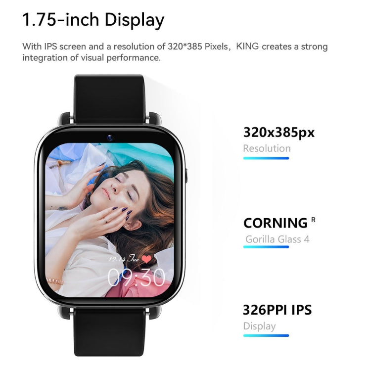 ROGBID KING 1.75 inch Screen 4G LTE Smart Watch Android 9.1OS 4GB+128GB(Black) - free shipping - PMC TechLife - Order now!
