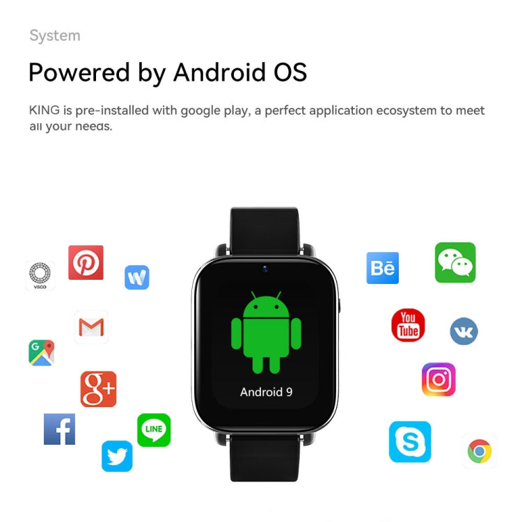 ROGBID KING 1.75 inch Screen 4G LTE Smart Watch Android 9.1OS 4GB+128GB(Black) - Smart Watches by Rogbid | Online Shopping South Africa | PMC Jewellery | Buy Now Pay Later Mobicred