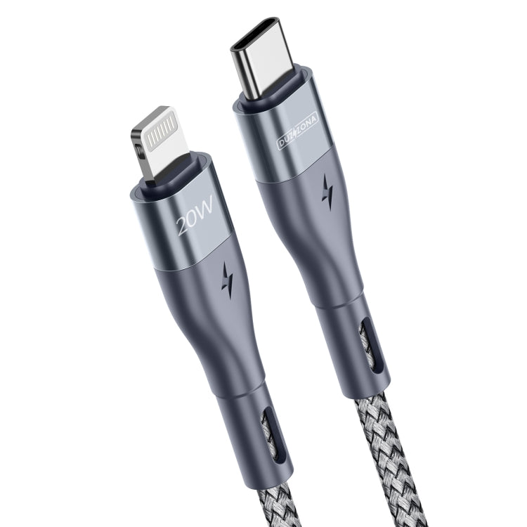 DUZZONA A1 PD 20W Type-C to 8 Pin Fast Charging Data Cable, Length: 1m(Grey) - Normal Style Cable by DUZZONA | Online Shopping South Africa | PMC Jewellery