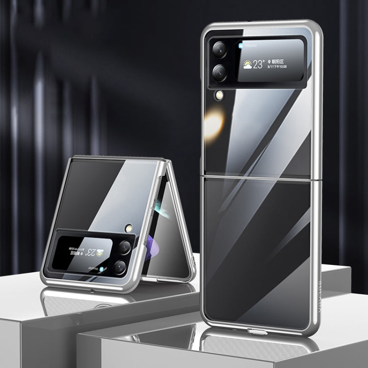 For Samsung Galaxy Z Flip4 SULADA Shockproof Plating PC Transparent Protective Case(Silver) - Galaxy Z Flip4 5G Cases by SULADA | Online Shopping South Africa | PMC TechLife