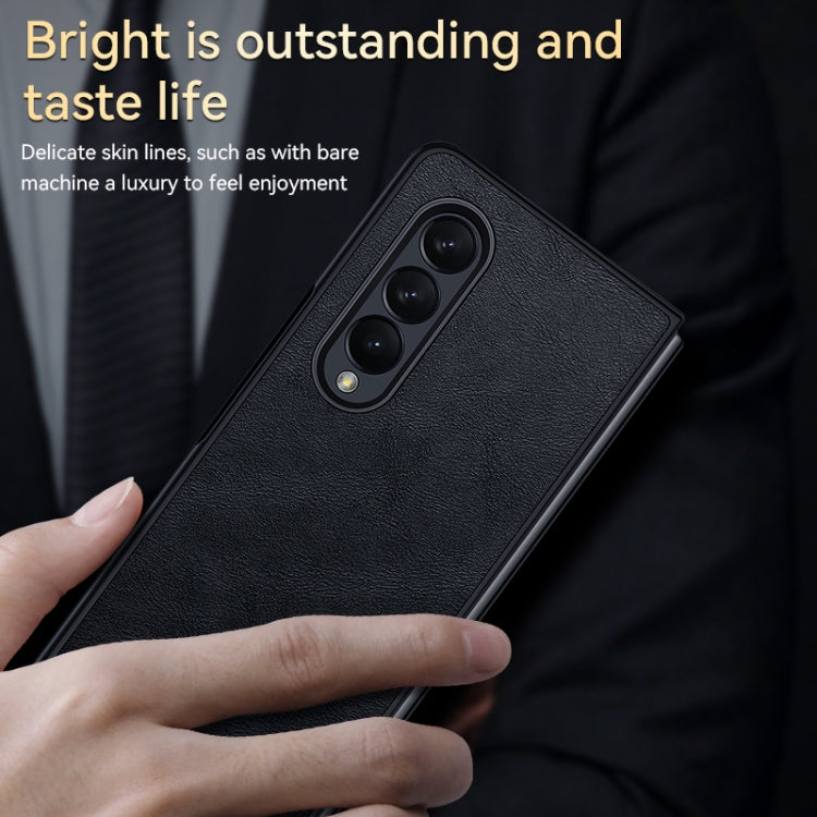For Samsung Galaxy Z Fold4 SULADA Shockproof TPU + Handmade Leather Protective Case(Black) - Galaxy Z Fold4 5G Cases by SULADA | Online Shopping South Africa | PMC TechLife