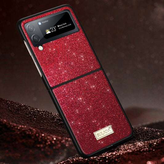 For Samsung Galaxy Z Flip4 SULADA Shockproof TPU + Handmade Leather Phone Case(Red) - Galaxy Z Flip4 5G Cases by SULADA | Online Shopping South Africa | PMC Jewellery