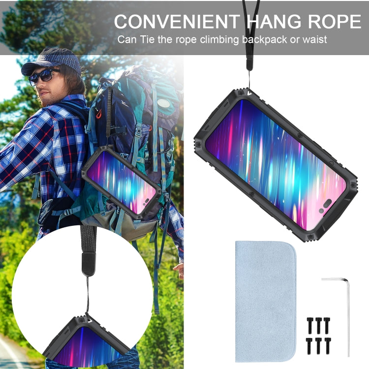For iPhone 14 Pro Max R-JUST Shockproof Waterproof Dust-proof Case with Holder (Black) - free shipping - PMC TechLife - Order now!