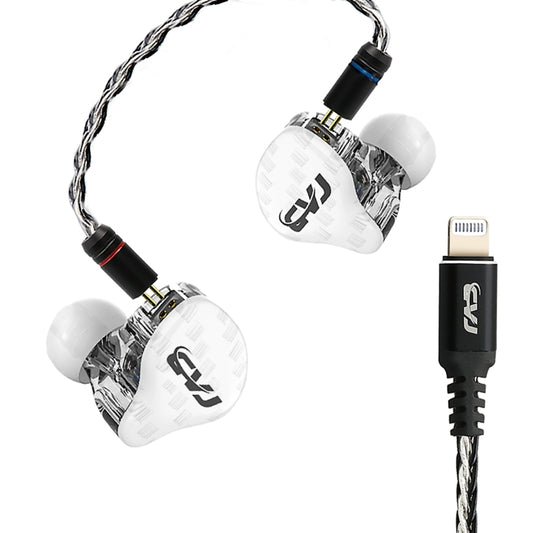 CVJ-CVM Dual Magnetic Ring Iron Hybrid Drive Fashion In-Ear Wired Earphone With Mic Version(White) - In Ear Wired Earphone by CVJ | Online Shopping South Africa | PMC Jewellery