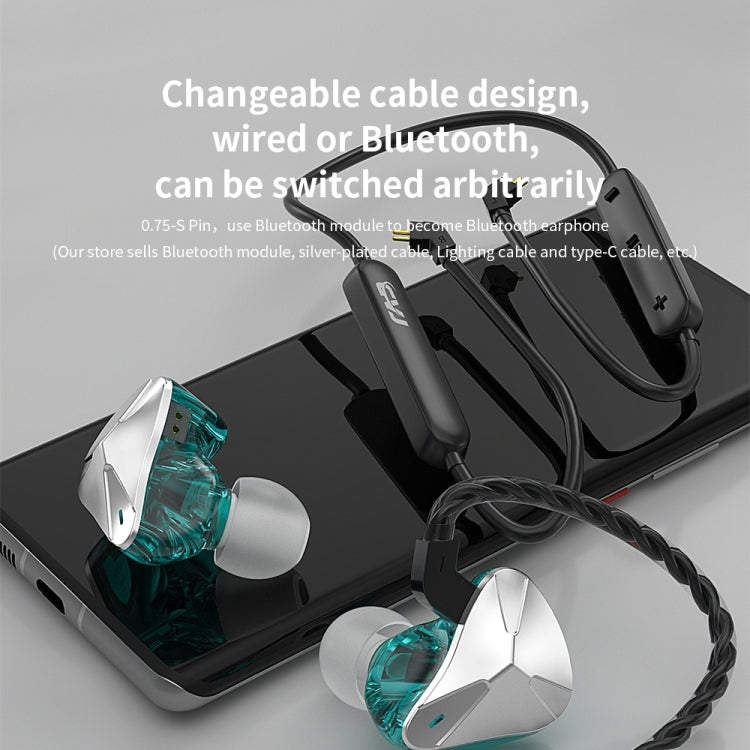 CVJ Demon Double Dynamic Coil HiFi Music Wired Earphone With Mic(Silver) - In Ear Wired Earphone by CVJ | Online Shopping South Africa | PMC Jewellery