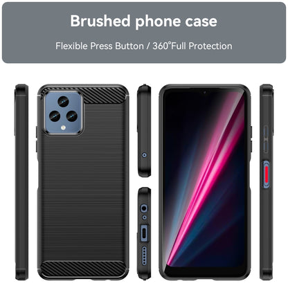 For T-Mobile REVVL 6 5G Brushed Texture Carbon Fiber TPU Phone Case (Black) - More Brand by PMC Jewellery | Online Shopping South Africa | PMC Jewellery