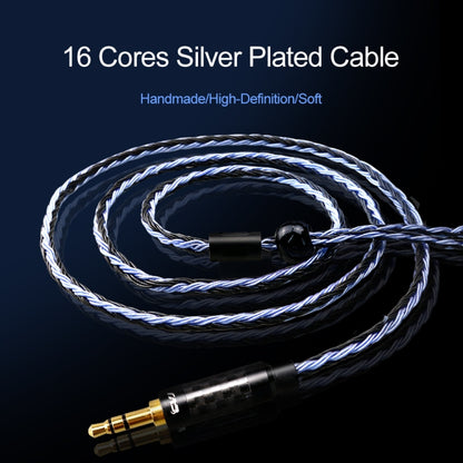 CVJ V3 1.2m 16 Cores Silver-plated 3.5mm Earphone Cable, Style:0.75mm(Silver-Blue) - Cable & Splitter by CVJ | Online Shopping South Africa | PMC Jewellery