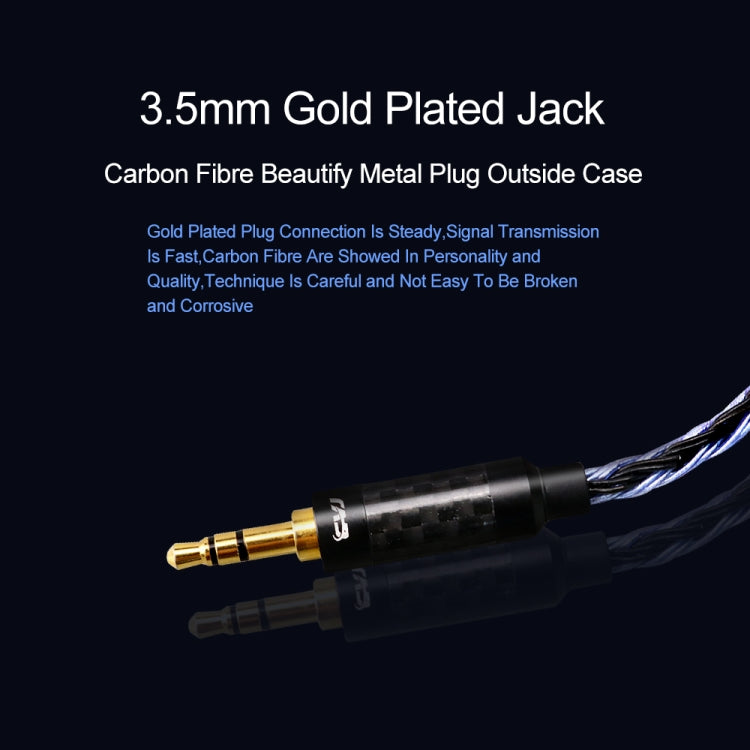 CVJ V3 1.2m 16 Cores Silver-plated 3.5mm Earphone Cable, Style:0.75mm(Silver-Blue) - Cable & Splitter by CVJ | Online Shopping South Africa | PMC Jewellery