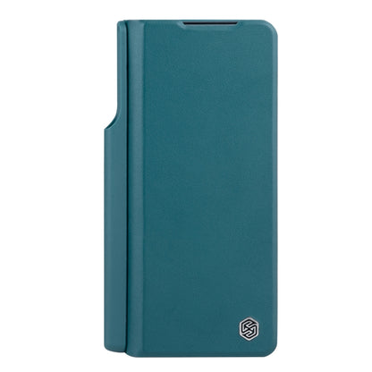 For Samsung Galaxy Z Fold4 5G NILLKIN QIN Series Pro Sliding Camera Cover Design Leather Phone Case(Cyan) - Galaxy Z Fold4 5G Cases by NILLKIN | Online Shopping South Africa | PMC Jewellery