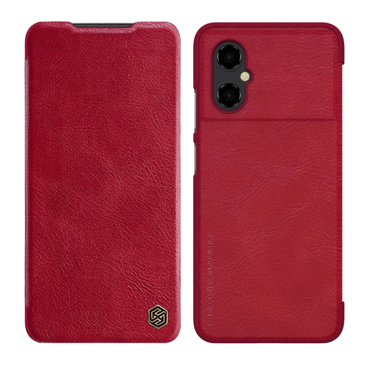 For Xiaomi Poco M4 5G NILLKIN QIN Series Crazy Horse Texture Leather Phone Case(Red) - Xiaomi Cases by NILLKIN | Online Shopping South Africa | PMC Jewellery
