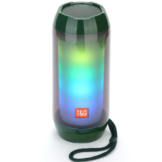 T&G TG643 Portable LED Light Waterproof Subwoofer Wireless Bluetooth Speaker(Green) - Waterproof Speaker by T&G | Online Shopping South Africa | PMC Jewellery | Buy Now Pay Later Mobicred